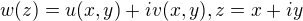 $w(z) = u(x,y)+iv(x,y), z=x+iy$