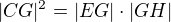 kopírovat do textarea $|CG|^2=|EG|\cdot |GH|$