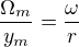 kopírovat do textarea $\frac{\Omega _m}{y_m}=\frac{\omega }{r}$