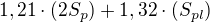 $1,21 \cdot (2S_p) + 1,32\cdot (S_{pl})$
