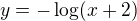 $y=-\log (x+2) $