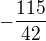 $-\frac{115}{42}$
