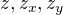 $z, z_x, z_y$