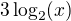 $3\log_2(x)$