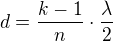 $d=\frac{k-1}{n}\cdot \frac{\lambda }{2}$