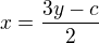 kopírovat do textarea $x = \frac{3y-c}2$