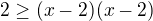 $2\ge (x-2)(x-2)$
