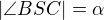 $|\angle BSC|=\alpha$