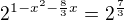 $2^{1-x^{2}-\frac{8}{3}x}=2^{\frac{7}{3}}$