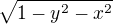 $\sqrt{1-y^2-x^2}$