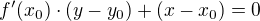 $f'(x_0) \cdot (y-y_0) + (x-x_0) = 0$