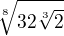 $\sqrt[8]{32\sqrt[3]2}$