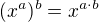 kopírovat do textarea $(x^a)^b = x^{a \cdot b}$
