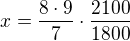 kopírovat do textarea $x=\frac{8\cdot 9}{7}\cdot \frac{2100}{1800}$