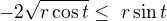 $-2\sqrt{ r \cos t} \le� r \sin t$