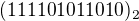 $(111101011010)_{2}$