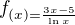 $f_{(x)=\frac{3x-5}{\ln x}}$