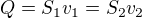 kopírovat do textarea $Q=S_{1}v_{1}=S_{2}v_{2}$