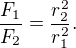 kopírovat do textarea $ \frac{F_1}{F_2}=\frac{r_2^2}{r_1^2}.$