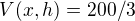 $V(x,h) = 200/3$