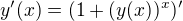 $y'(x)=(1+(y(x))^x)'$