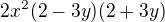$2x^2(2-3y)(2+3y)$