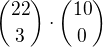 $\binom{22}{3} \cdot \binom{10}{0}$