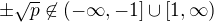 $\pm\sqrt p\not\in(-\infty,-1]\cup[1,\infty)$