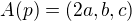 $A(p)=(2a,b,c)$