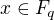 $x\in F_{q}$