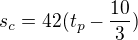 $s_c=42(t_p-\frac{10}{3})$