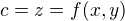 $c=z=f(x,y)$