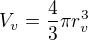 $V_v=\frac{4}{3}\pi{r_v^3}$