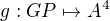 $g:GP\mapsto A^4$
